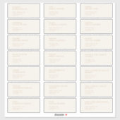 シックモダンヴィンテージ金ゴールドゲスト住所 シール (シート)