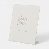 シックモダンヴィンテージ金ゴールドゲ結婚ストブックズサイン 台座サイン (正面)