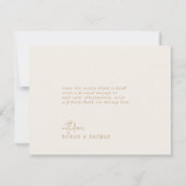 シックモダンヴィンテージ金ゴールドフラ結婚ット サンキューカード (裏面)