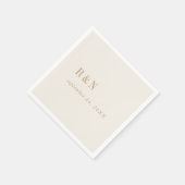 シックモダンヴィンテージ金ゴールドモノグラム結婚ズ スタンダードカクテルナプキン (角)