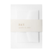 シックモダンヴィンテージ金ゴールドモノグラム結婚ズ 招待状ベリーバンド (正面例)