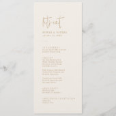 シックモダンヴィンテージ金ゴールドレッズ食べのメ結婚ニュー メニュー (正面)