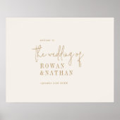 シックモダンヴィンテージ金ゴールド印刷可結婚能 ポスター (正面)