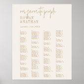 シックモダンヴィンテージ金ゴールド印刷可能座席表 ポスター (正面)