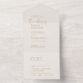 シックモダンヴィンテージ金ゴールド結婚ズ オールインワン招待状 (内側)