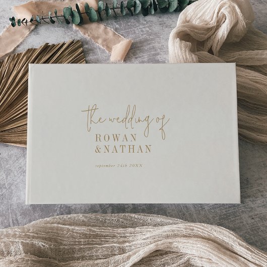 シックモダンヴィンテージ金ゴールド結婚ズ ゲストブック