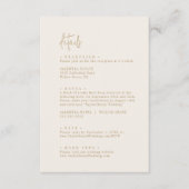 シックモダンヴィンテージ金ゴールド結婚詳細 エンクロージャーカード (正面)