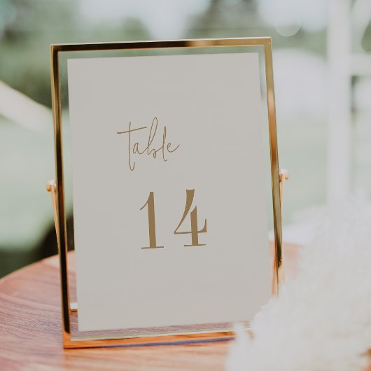 シックモダンヴィンテージ金ゴールド5x7"テーブル番号