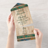 シックモダンヴィンヤードズ結婚ーズ オールインワン招待状 (貼ってはがせる)