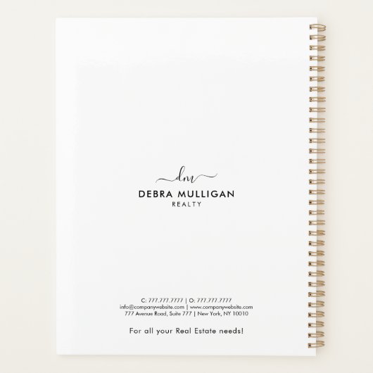 シックモダン不動産仲介業者スパイラルアジェンダプランナー プランナー手帳 (裏面)