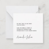 シックモダン共有ザ・ラブQRコードテーブルカード ノートカード (裏面)