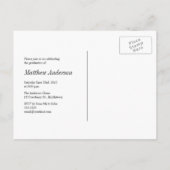 シックモダン卒業式はがき – 黒 インビテーションポストカード (裏面)