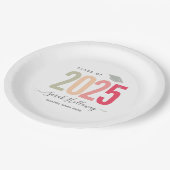 シックモダン卒業式赤面ピンクグラードパーティー ペーパープレート (アングル)