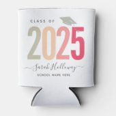 シックモダン卒業式赤面ピンクグラードパーティー 缶クーラー (正面)