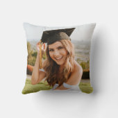 シックモダン卒業式赤面ピンクグラード写真 クッション (裏面)