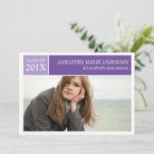 シックモダン卒業招待状-紫/紫 招待状 (スタンド正面)