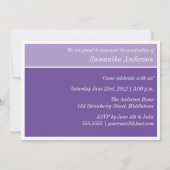 シックモダン卒業招待状-紫/紫 招待状 (裏面)