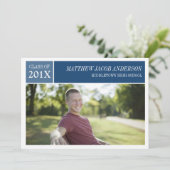 シックモダン卒業招待状-青 招待状 (スタンド正面)