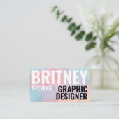 シックモダン幾何エレガントパステルトライアングルQR 名刺 (スタンド正面)