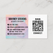 シックモダン幾何エレガントパステルトライアングルQR 名刺 (裏面)