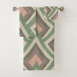 シックモダン幾何パステルカラー バスタオルセット