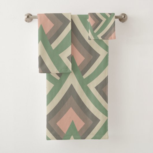 シックモダン幾何パステルカラー バスタオルセット (インサイチュ)