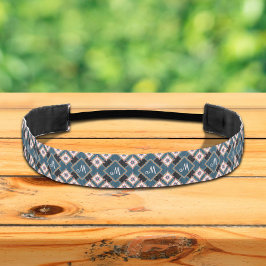 シックモダン幾何学的フローラモノグラムパターン アスレチックヘッドバンド