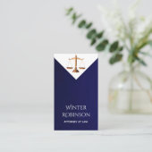 シックモダン弁護士ミッドナイトブルー 名刺 (スタンド正面)