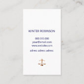 シックモダン弁護士ミッドナイトブルー 名刺 (裏面)