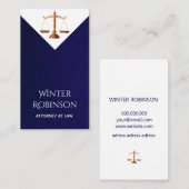 シックモダン弁護士ミッドナイトブルー 名刺 (正面/裏面)