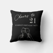 シックモダン応援21歳の誕生日パーティー クッション (裏面)