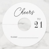 シックモダン応援21誕生日パーティー ワイングラスタグ (裏面)