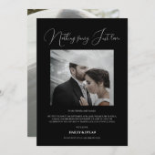 シックモダン披露宴のみ結婚ズブラック 招待状 (正面/裏面)