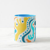 シックモダン抽象芸術カラフル旋回パターン マグカップ (中央)