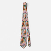 シックモダン抽象芸術テラコッタティール(緑がかった色) ネクタイ (正面)