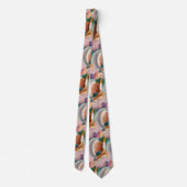 シックモダン抽象芸術テラコッタティール(緑がかった色) ネクタイ (裏面)