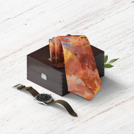 シックモダン抽象芸術テラコッタラストブラウン ネクタイ