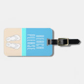 シックモダン抽象芸術ビーチプリーズモノグラム旅行 ラゲッジタグ (正面横)