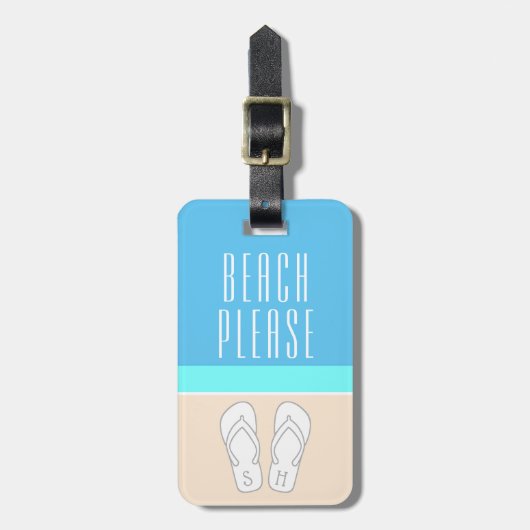 シックモダン抽象芸術ビーチプリーズモノグラム旅行 ラゲッジタグ (正面縦)