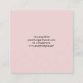 シックモダン抽象芸術ピンク波ヘアスタイリスト スクエア名刺 (裏面)