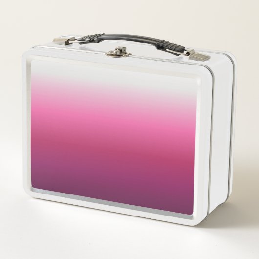 シックモダン抽象芸術マゼンタブルガンディグラデーションマルーン メタルランチボックス (正面)