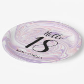 シックモダン抽象芸術マーブル18誕生日 ペーパープレート (アングル)