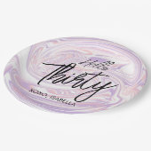 シックモダン抽象芸術大理石30歳の誕生日 ペーパープレート (アングル)