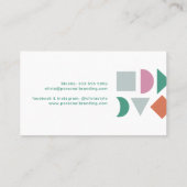 シックモダン抽象芸術幾何学的カラフル 名刺 (裏面)