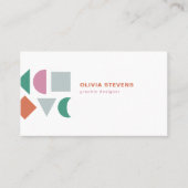 シックモダン抽象芸術幾何学的カラフル 名刺 (正面)