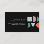 シックモダン抽象芸術幾何学的ブラック 名刺 (裏面)