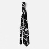 シックモダン抽象芸術白黒フローラ水色 ネクタイ (裏面)