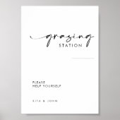 シックモダン放牧駅テー結婚ブルの標識 ポスター (正面)