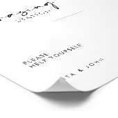 シックモダン放牧駅テー結婚ブルの標識 ポスター (角)