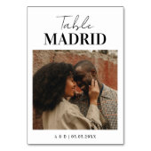 シックモダン旅行先テーマ写真結婚の テーブルナンバー (正面)